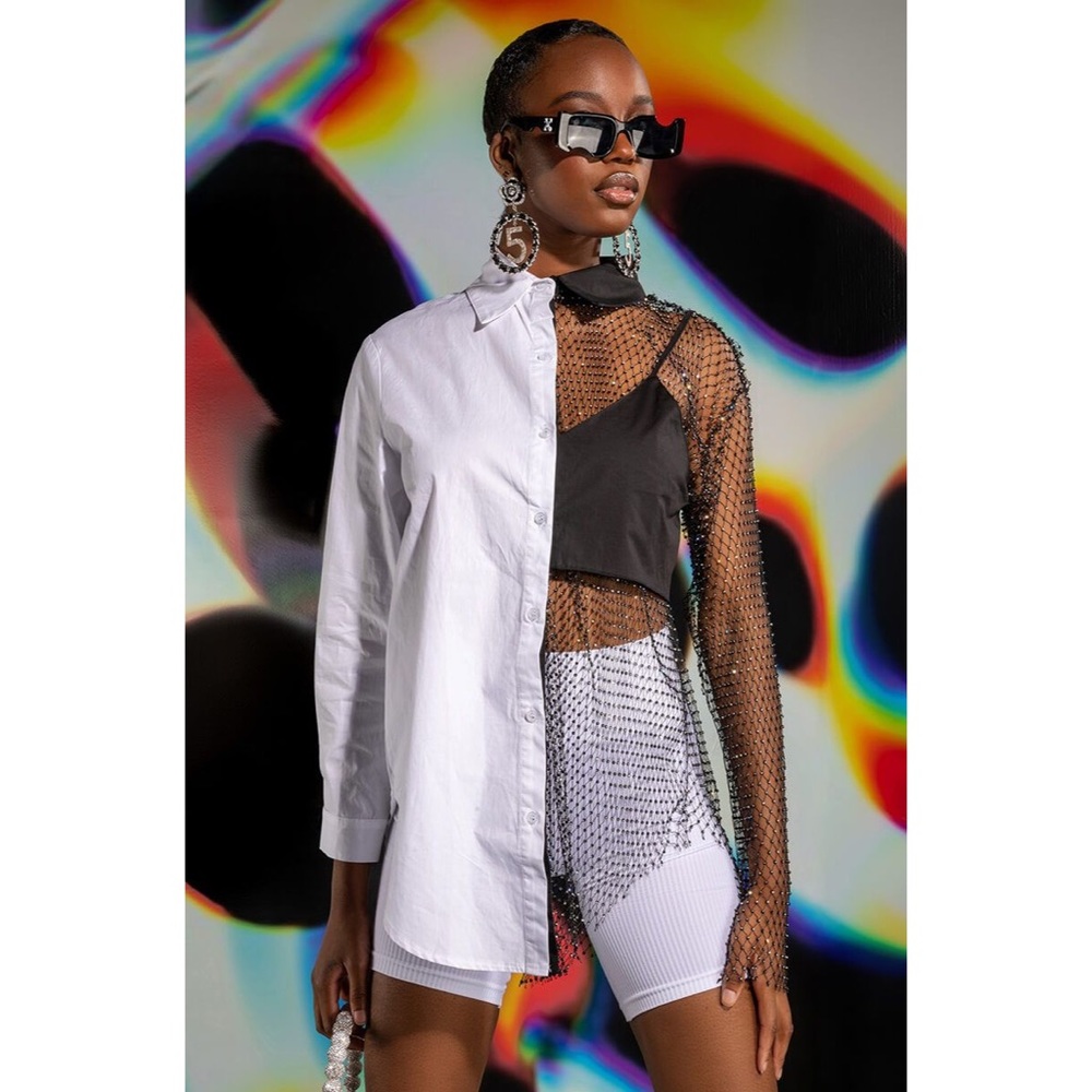 AKIRA Rhinestone Top - Picture 2 of 7